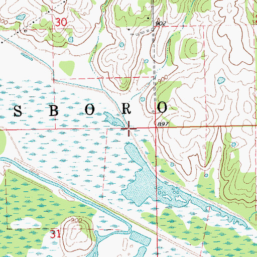 Topographic Map of Brier Creek, OK
