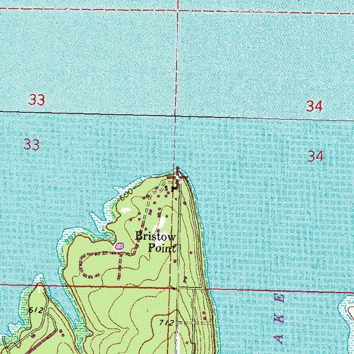 Topographic Map of Bristow Point, OK