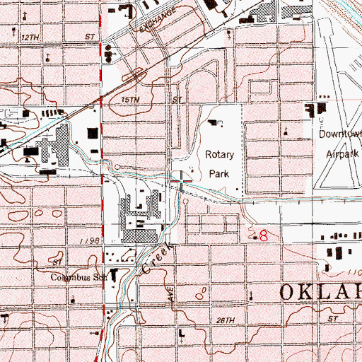 Topographic Map of Brock Creek, OK