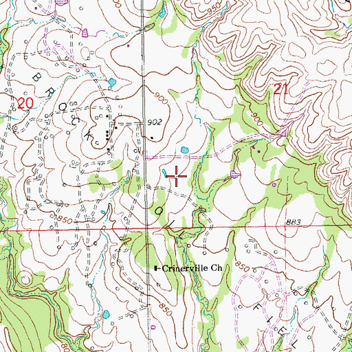 Topographic Map of Brock Oil Field, OK