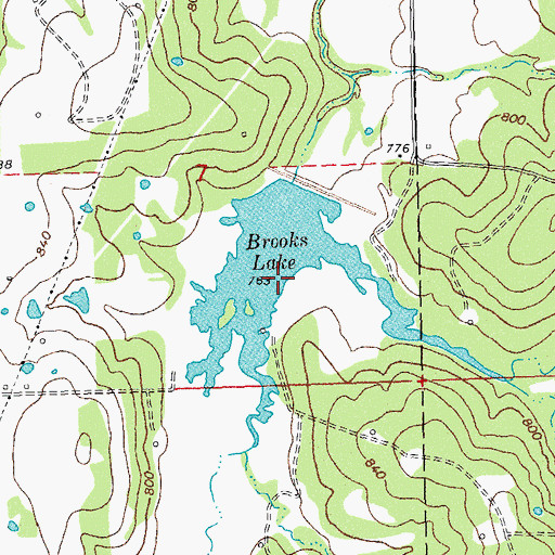 Topographic Map of Brooks Lake, OK
