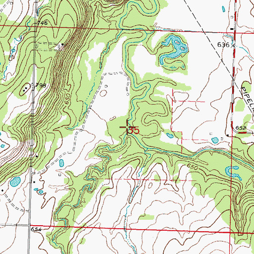 Topographic Map of Bruner Creek, OK