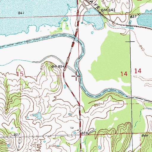 Topographic Map of Bruno Creek, OK