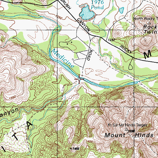 Topographic Map of Brush Canyon, OK