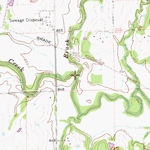 Topographic Map of Brush Creek, OK