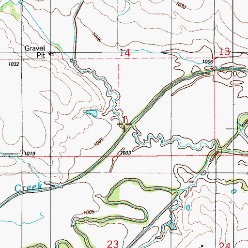 Topographic Map of Brush Creek, OK