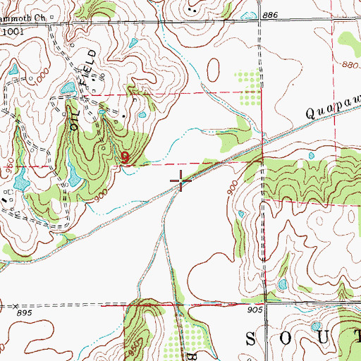 Topographic Map of Brush Creek, OK