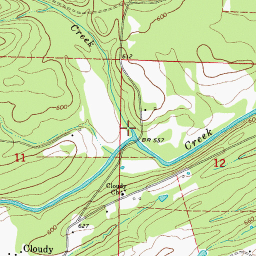 Topographic Map of Brushy Creek, OK