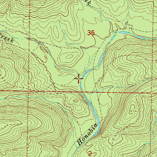 Topographic Map of Brushy Creek, OK