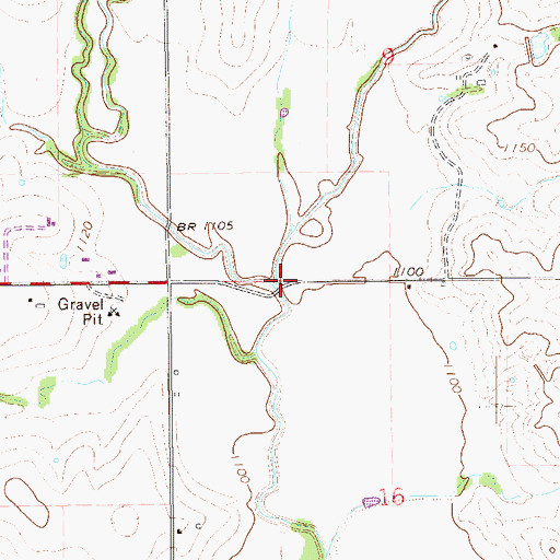 Topographic Map of Brushy Creek, OK