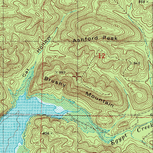 Topographic Map of Brushy Mountain, OK