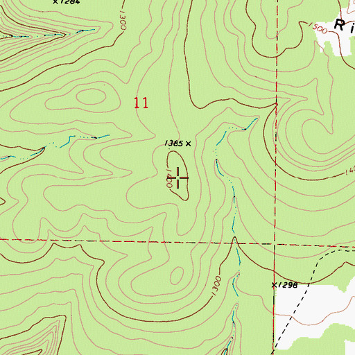 Topographic Map of Brushy Mountains, OK