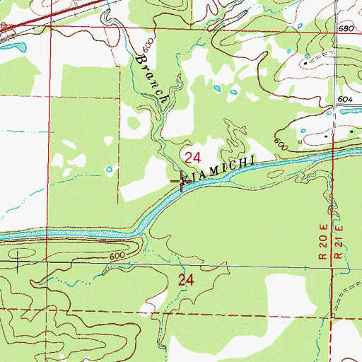 Topographic Map of Bryant Branch, OK