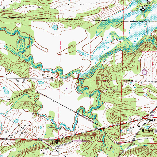 Topographic Map of Buck Creek, OK