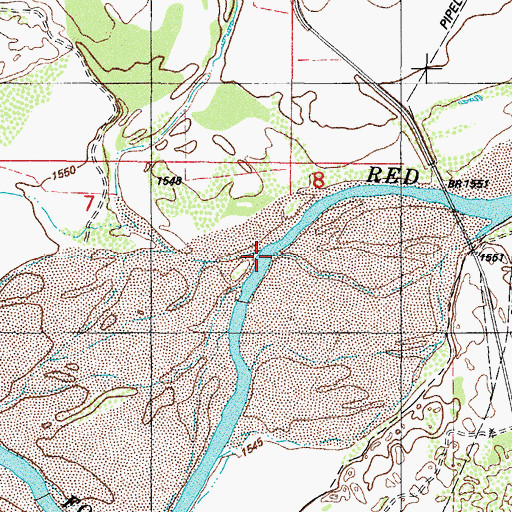 Topographic Map of Buck Creek, OK