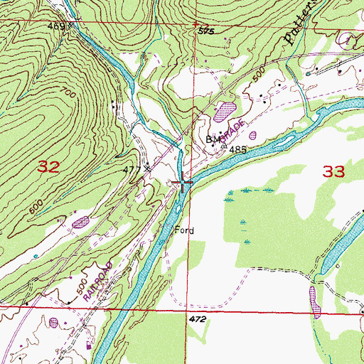 Topographic Map of Buck Creek, OK