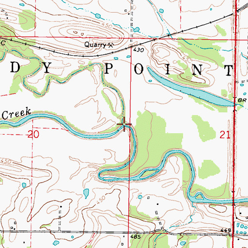 Topographic Map of Buck Creek, OK