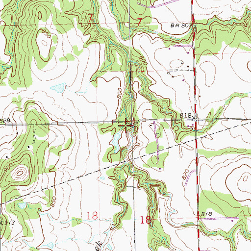 Topographic Map of Buckeye Creek, OK