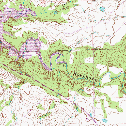 Topographic Map of Buckhorn Creek, OK