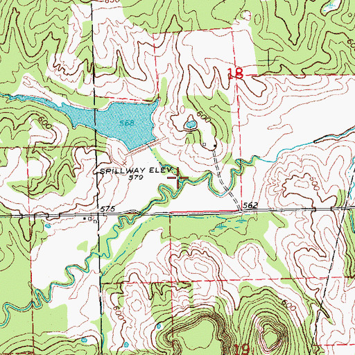 Topographic Map of Buffalo Creek, OK