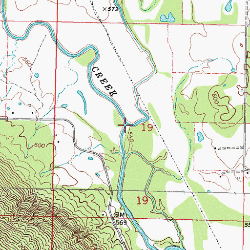 Topographic Map of Buffalo Creek, OK