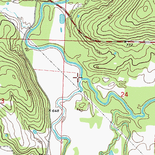 Topographic Map of Buffalo Creek, OK