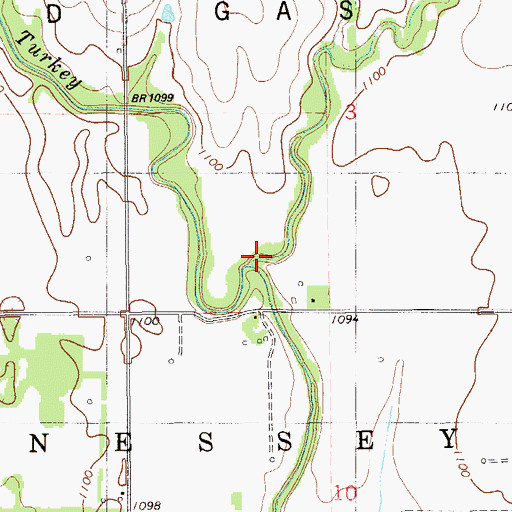 Topographic Map of Buffalo Creek, OK