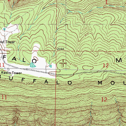 Topographic Map of Buffalo Mountain, OK