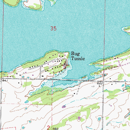 Topographic Map of Bug Tussle, OK