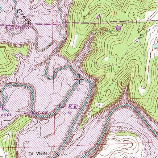 Topographic Map of Bull Creek, OK