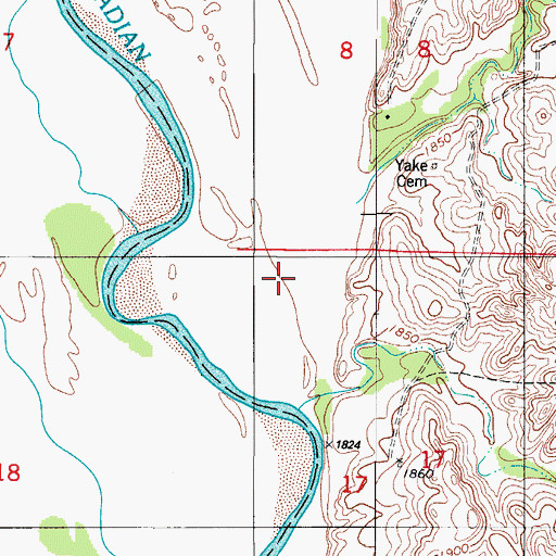 Topographic Map of Bull Creek, OK