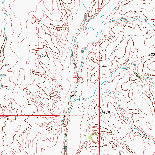 Topographic Map of Bull Creek, OK