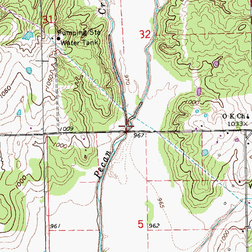 Topographic Map of Bullfrog Creek, OK