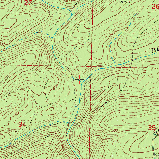 Topographic Map of Bullpen Creek, OK