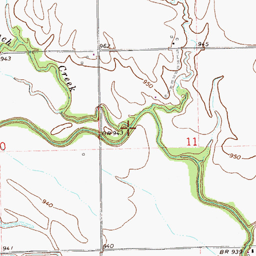Topographic Map of Bunch Creek, OK
