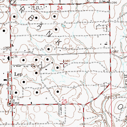 Topographic Map of Burbank Oil Field, OK