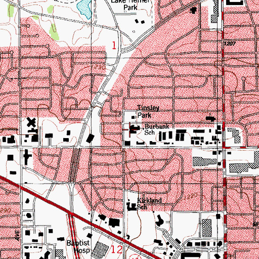 Topographic Map of Independence Charter Middle School, OK