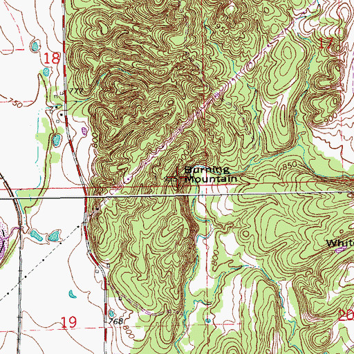 Topographic Map of Burning Mountain, OK
