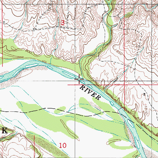 Topographic Map of Burnt Creek, OK