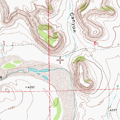 Topographic Map of Burrows Canyon, OK