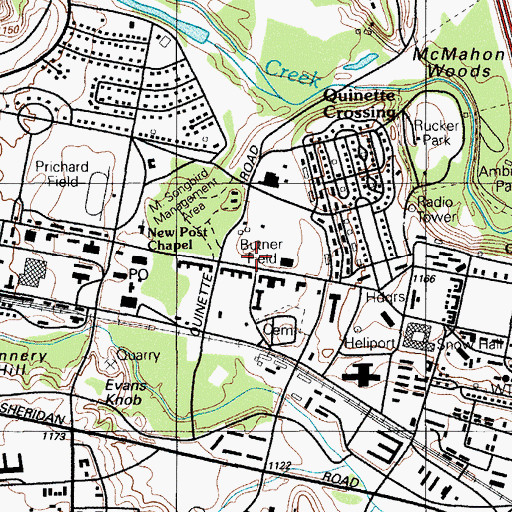 Topographic Map of Butner Field, OK