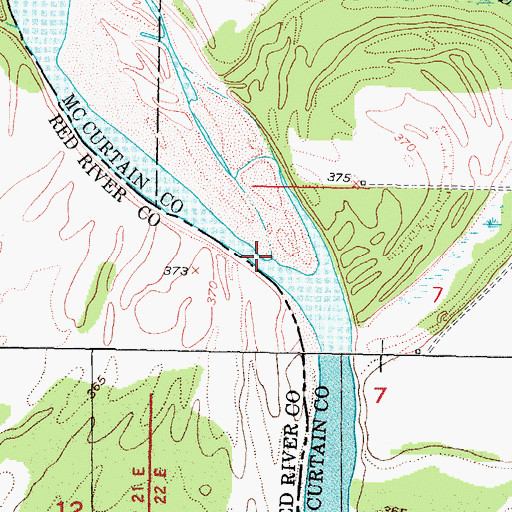 Topographic Map of Buzzard Creek, OK