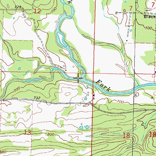 Topographic Map of Buzzard Creek, OK
