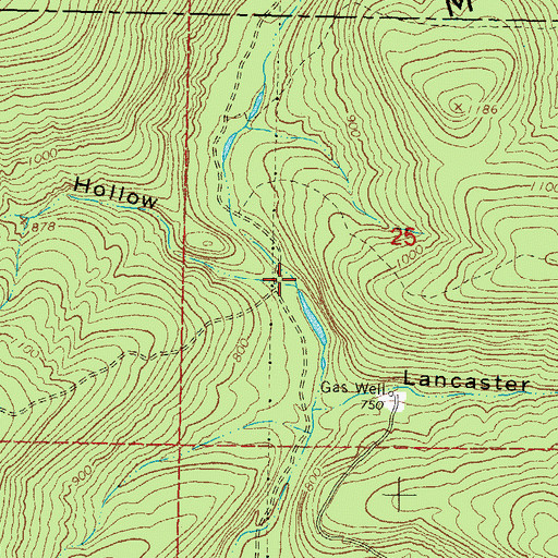 Topographic Map of Buzzard Hollow, OK