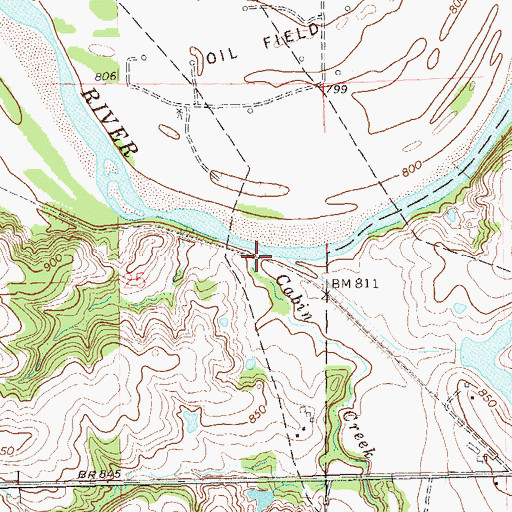 Topographic Map of Cabin Creek, OK