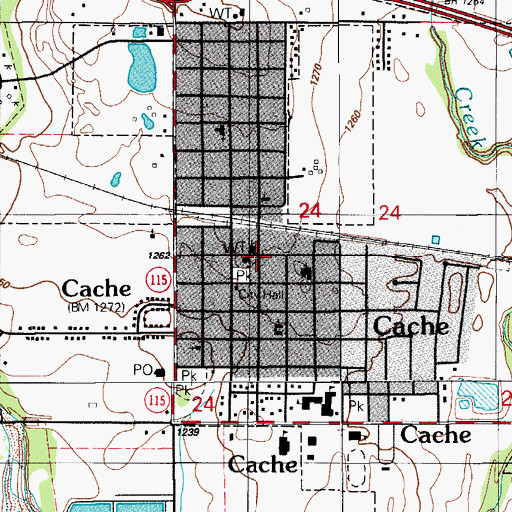 Topographic Map of Cache, OK