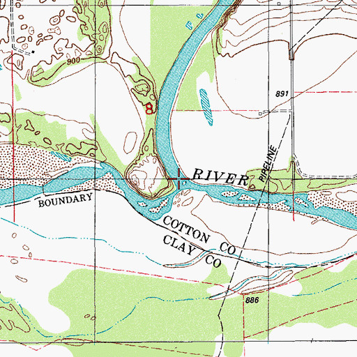 Topographic Map of Cache Creek, OK