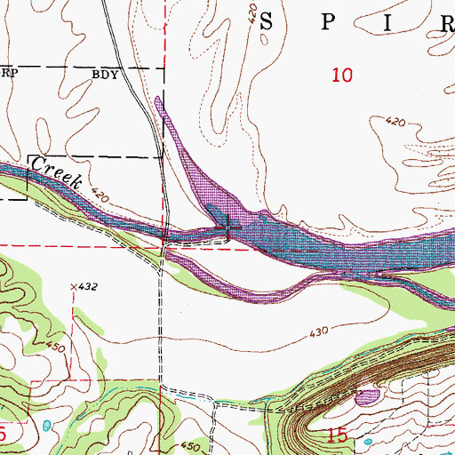 Topographic Map of Cache Creek, OK