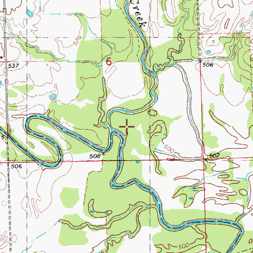 Topographic Map of Caddo Creek, OK