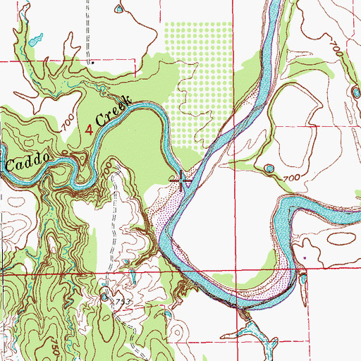Topographic Map of Caddo Creek, OK